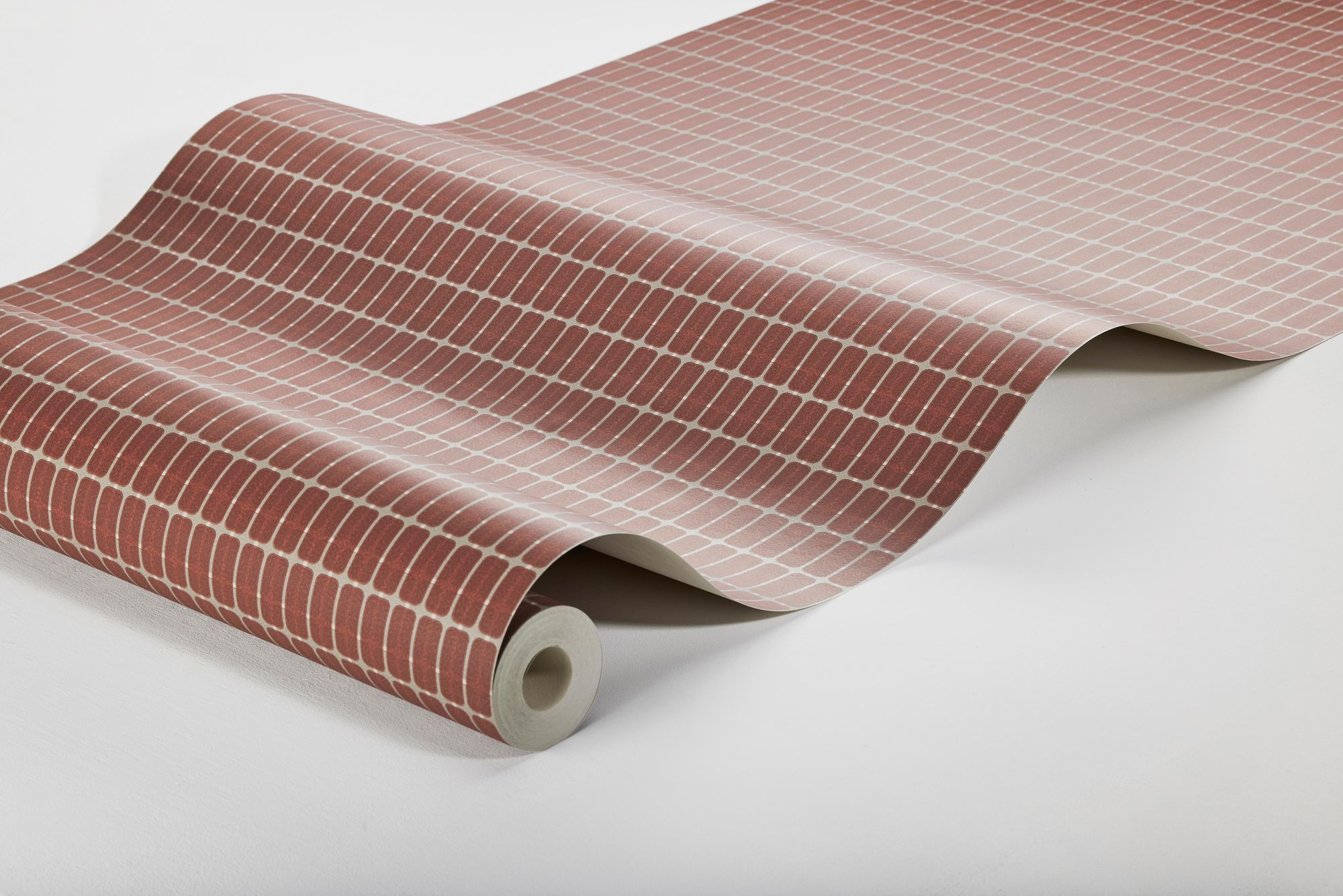 1969 Alvar Aalto M.I.T Red and Grey Wallpaper by Boråstapeter