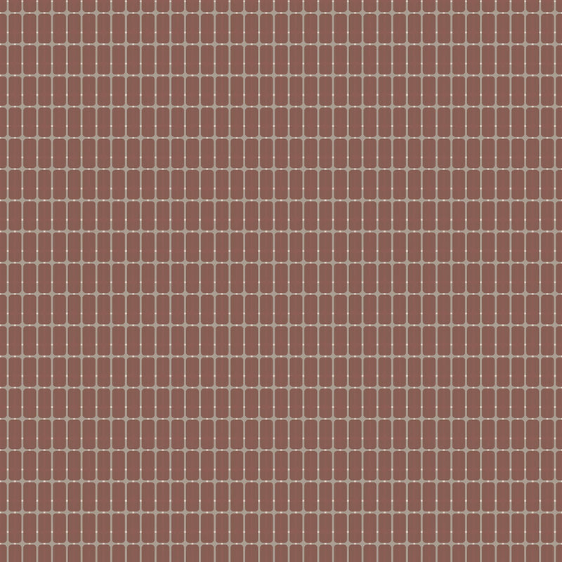 1969 Alvar Aalto M.I.T Red and Grey Wallpaper by Boråstapeter