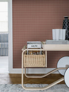 1969 Alvar Aalto M.I.T Red and Grey Wallpaper by Boråstapeter