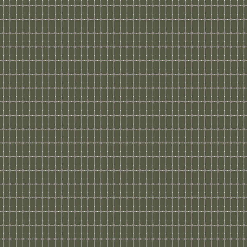 1970 Alvar Aalto M.I.T Green and Grey Wallpaper by Boråstapeter