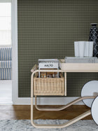 1970 Alvar Aalto M.I.T Green and Grey Wallpaper by Boråstapeter