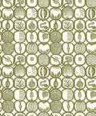 1971 Stig Lindberg Fruktlåda Green Wallpaper by Boråstapeter