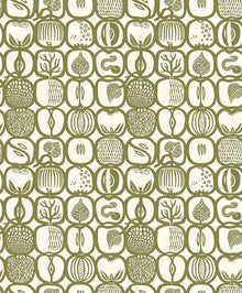 1971 Stig Lindberg Fruktlåda Green Wallpaper by Boråstapeter