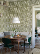1971 Stig Lindberg Fruktlåda Green Wallpaper by Boråstapeter