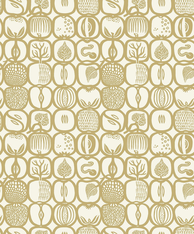 1972 Stig Lindberg Fruktlåda Yellow Wallpaper by Boråstapeter