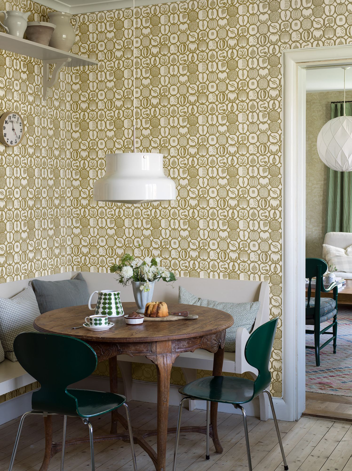 1972 Stig Lindberg Fruktlåda Yellow Wallpaper by Boråstapeter