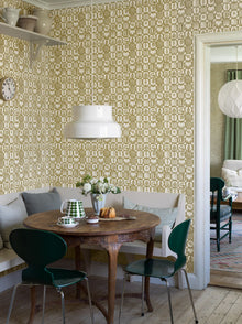 1972 Stig Lindberg Fruktlåda Yellow Wallpaper by Boråstapeter