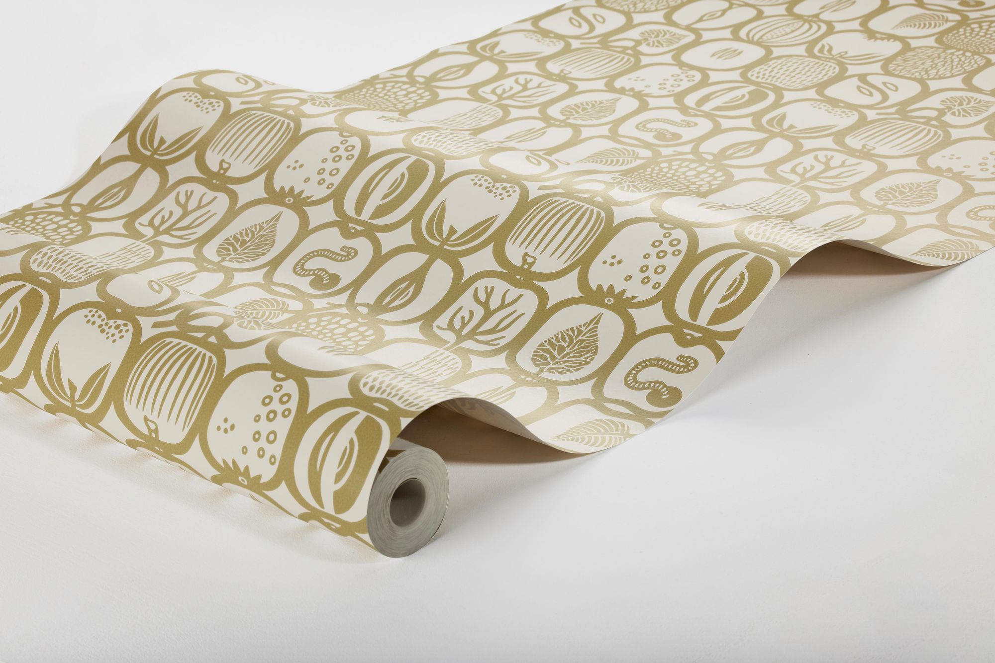1972 Stig Lindberg Fruktlåda Yellow Wallpaper by Boråstapeter
