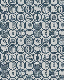 1973 Stig Lindberg Fruktlåda Blue Wallpaper by Boråstapeter