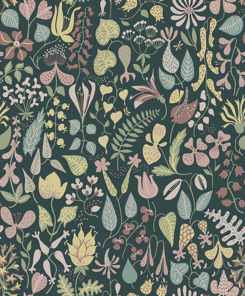 1976 Stig Lindberg Herbarium Multi Wallpaper by Boråstapeter