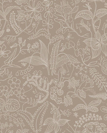 1980 Stig Lindberg Grazia Pink and Brown Wallpaper by Boråstapeter