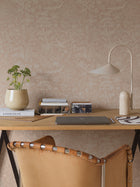 1980 Stig Lindberg Grazia Pink and Brown Wallpaper by Boråstapeter