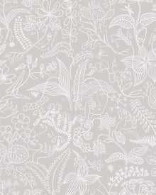 1981 Stig Lindberg Grazia Grey and White Wallpaper by Boråstapeter