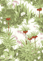 1982 Arne Jacobsen Kejsarkrona Green and Multi Wallpaper by Boråstapet