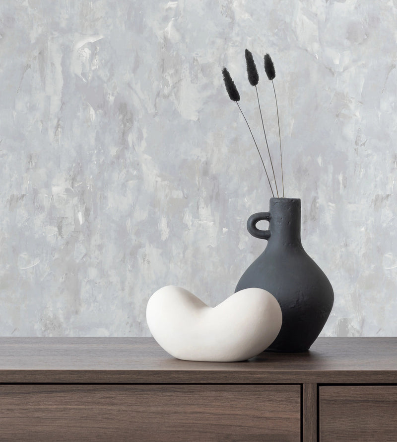 198403 Camilla Plain Grey Wallpaper by Grandeco