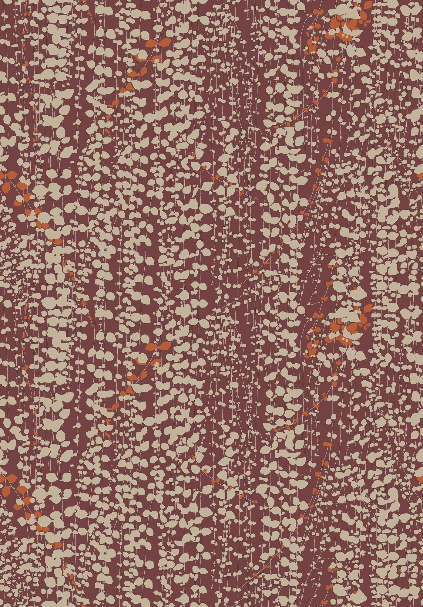 1984 Arne Jacobsen Ranke Red and Beige Wallpaper by Boråstapeter