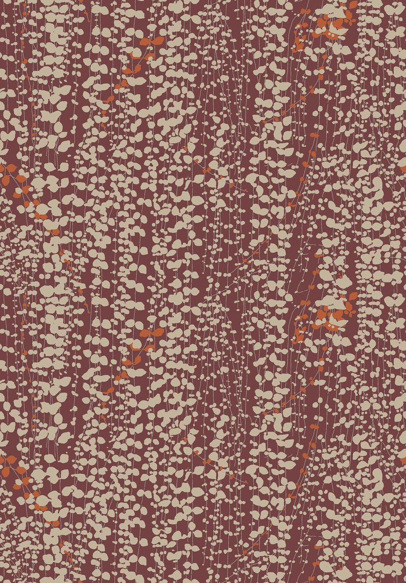 1984 Arne Jacobsen Ranke Red and Beige Wallpaper by Boråstapeter