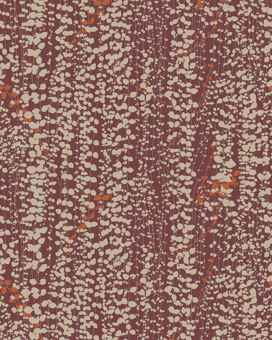 1984 Arne Jacobsen Ranke Red and Beige Wallpaper by Boråstapeter