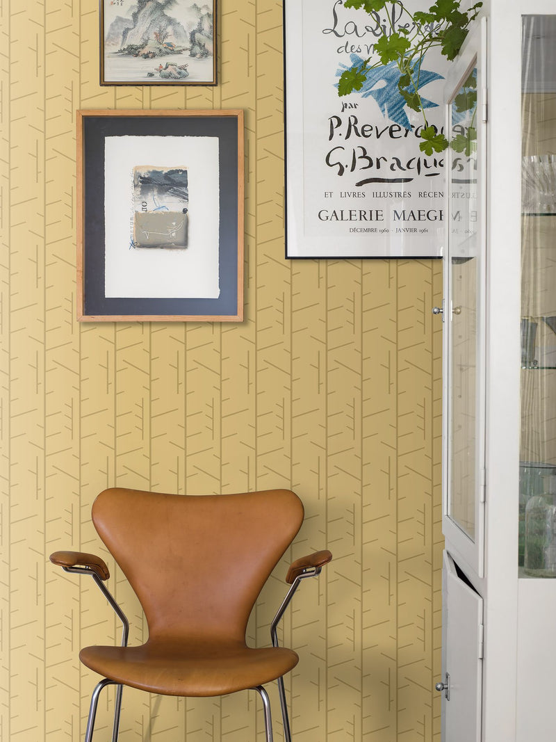 1985 Arne Jacobsen Tassel Yellow Wallpaper by Boråstapeter