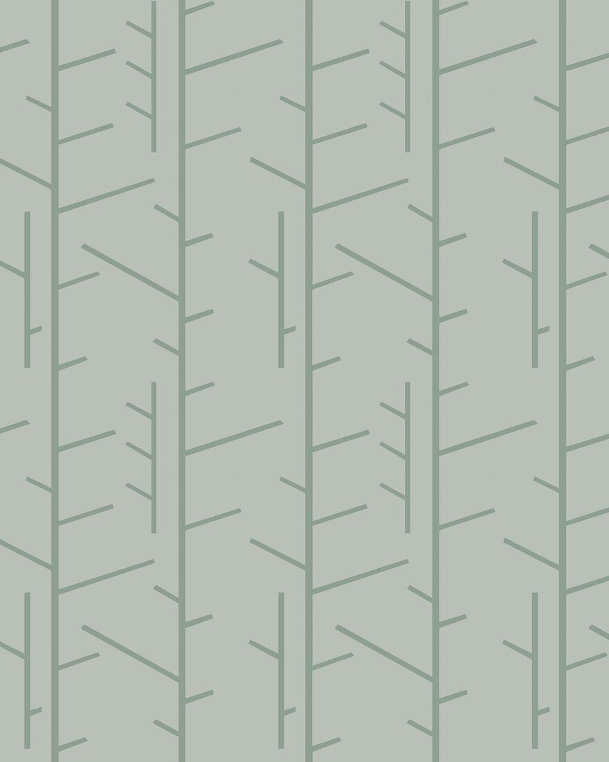 1987 Arne Jacobsen Tassel Green Wallpaper by Boråstapeter