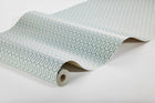1990 Arne Jacobsen Ypsilon Turquoise and White Wallpaper by Boråstapet