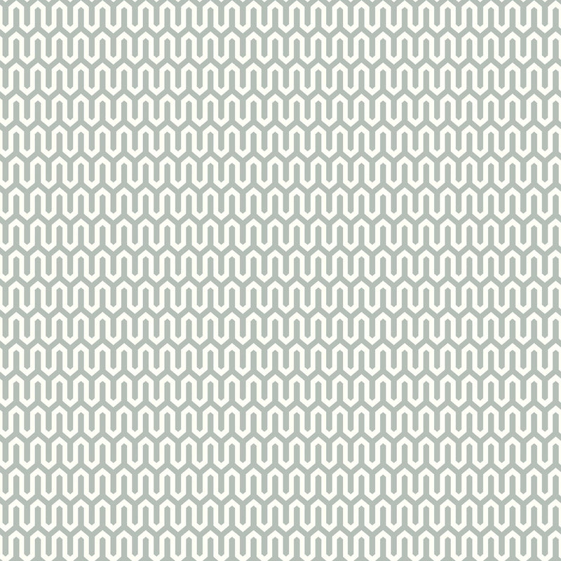 1990 Arne Jacobsen Ypsilon Light Turquoise and White Graphics Wallpaper by Boråstapeter