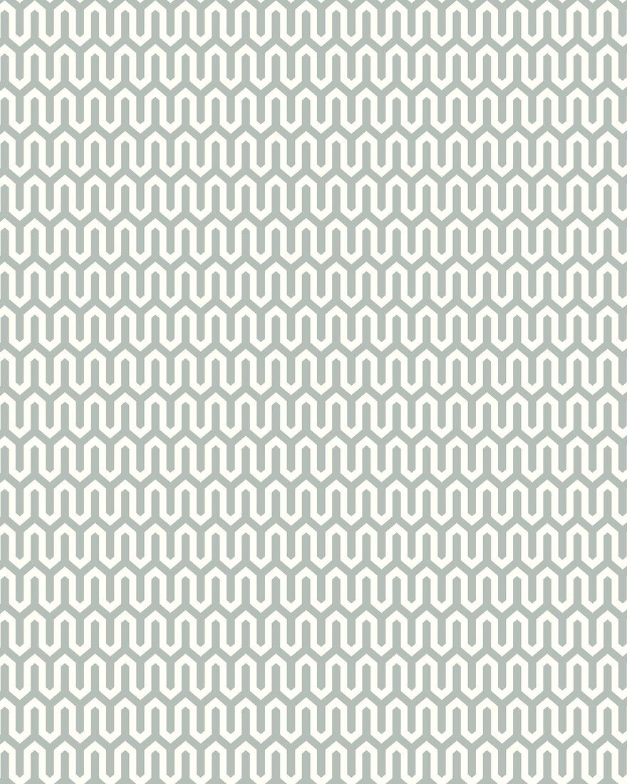 1990 Arne Jacobsen Ypsilon Turquoise and White Wallpaper by Boråstapet