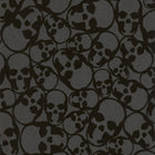 19911 Skulls Black Flock Wallpaper by Graham and Brown