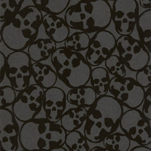 19911 Skulls Black Flock Wallpaper by Graham and Brown