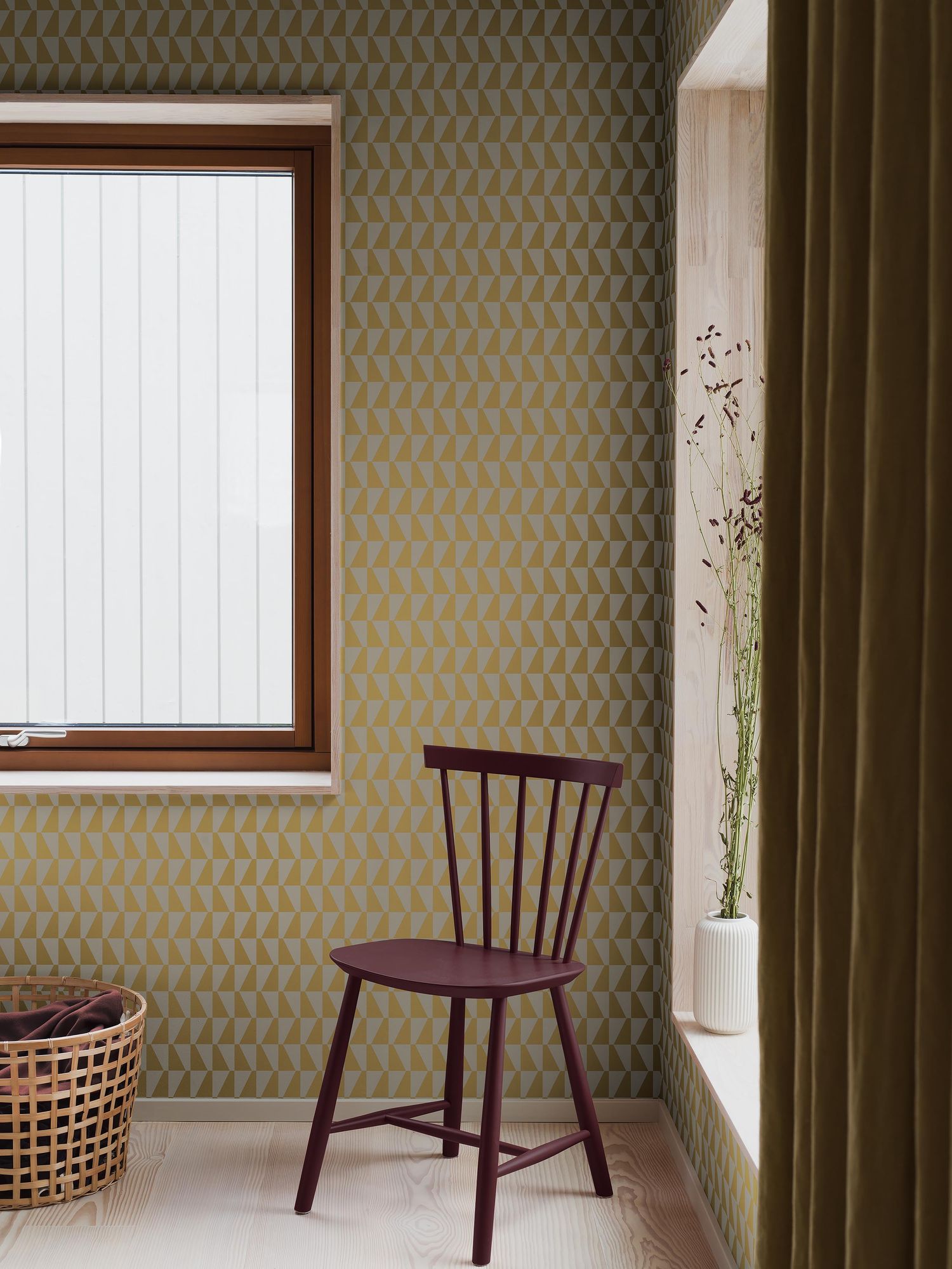 1992 Arne Jacobsen Trapez Beige Wallpaper by Boråstapeter