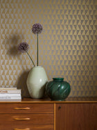 1992 Arne Jacobsen Trapez Dark Beige Graphics Wallpaper by Boråstapeter
