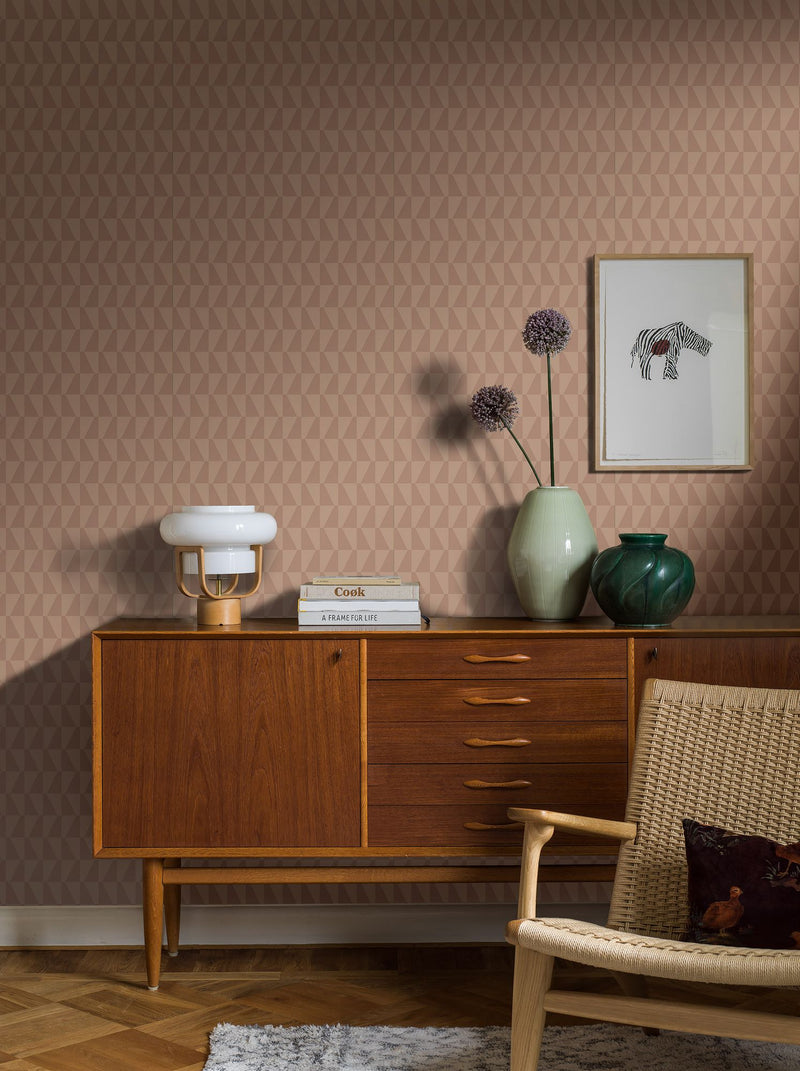 1994 Arne Jacobsen Trapez Pink Wallpaper by Boråstapeter