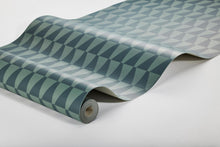 1995 Arne Jacobsen Trapez Blue and Green Wallpaper by Boråstapeter