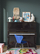 1995 Arne Jacobsen Trapez Blue and Green Wallpaper by Boråstapeter