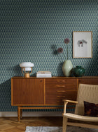 1995 Arne Jacobsen Trapez Blue and Green Wallpaper by Boråstapeter