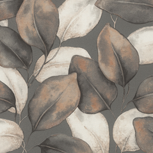 659887 Opulenza Leaf Charcoal & Rust by Rasch