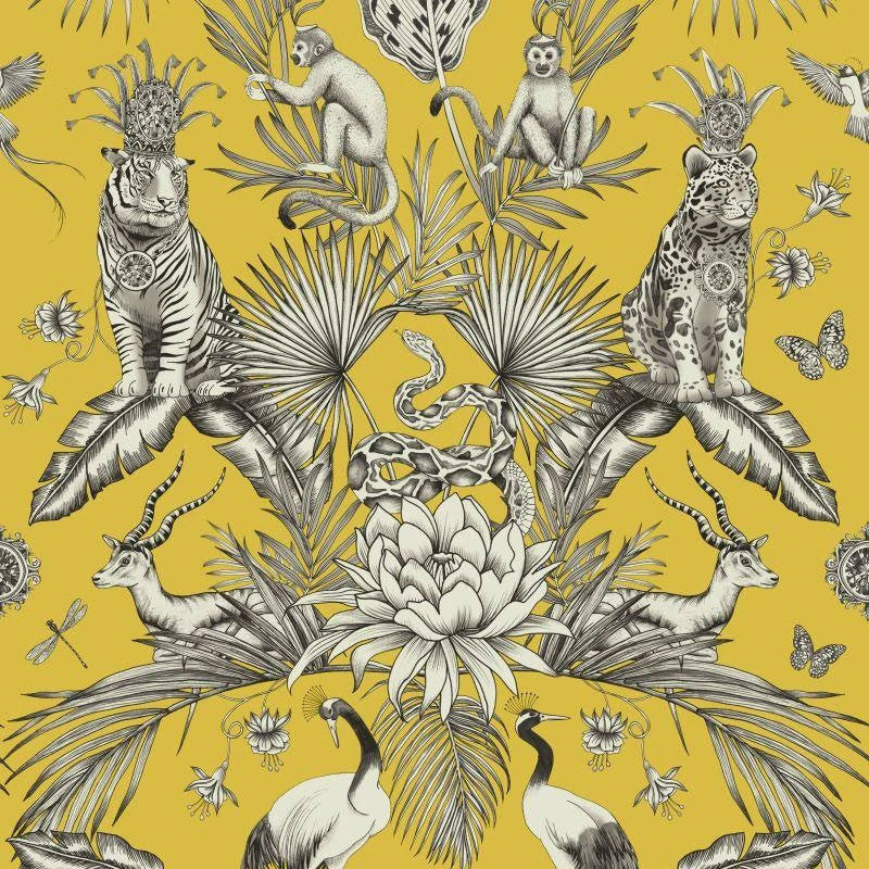 2001 Menagerie Yellow Wallpaper By Belgravia