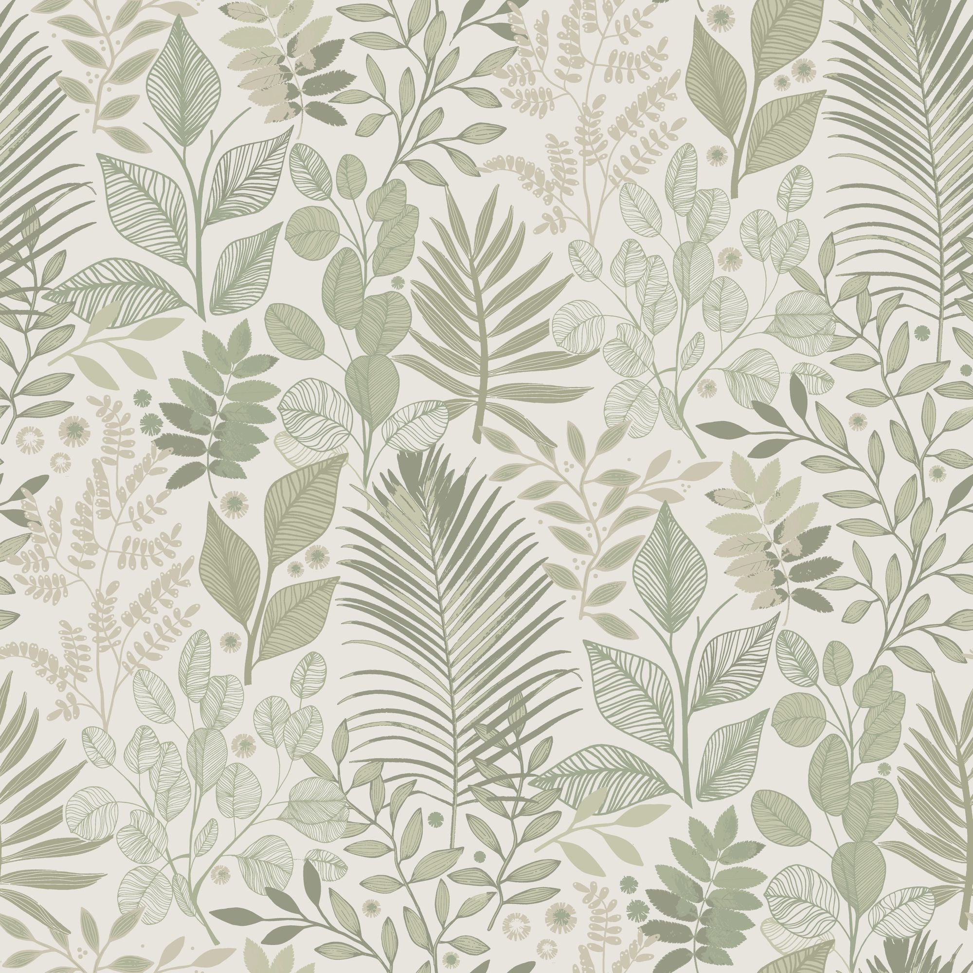 20102 Ängslycka Green and Beige Ester Wallpaper by Galerie