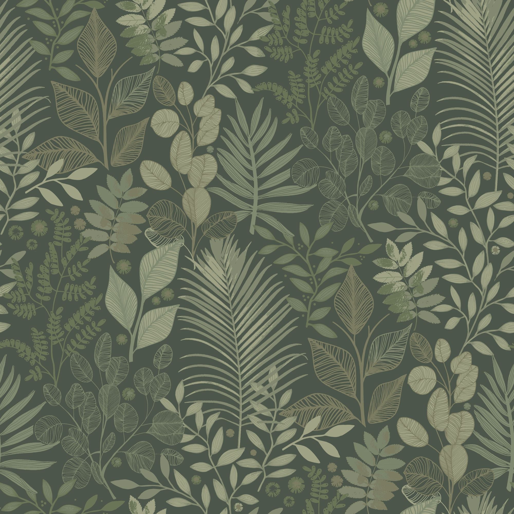 20103 Ängslycka Green Ester Wallpaper by Galerie