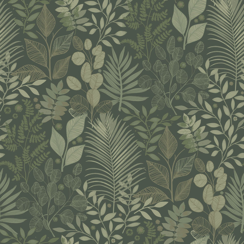 20103 Ängslycka Green Ester Wallpaper by Galerie