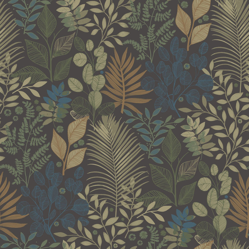 20105 Ängslycka Blue, Green and Orange Ester Wallpaper by Galerie