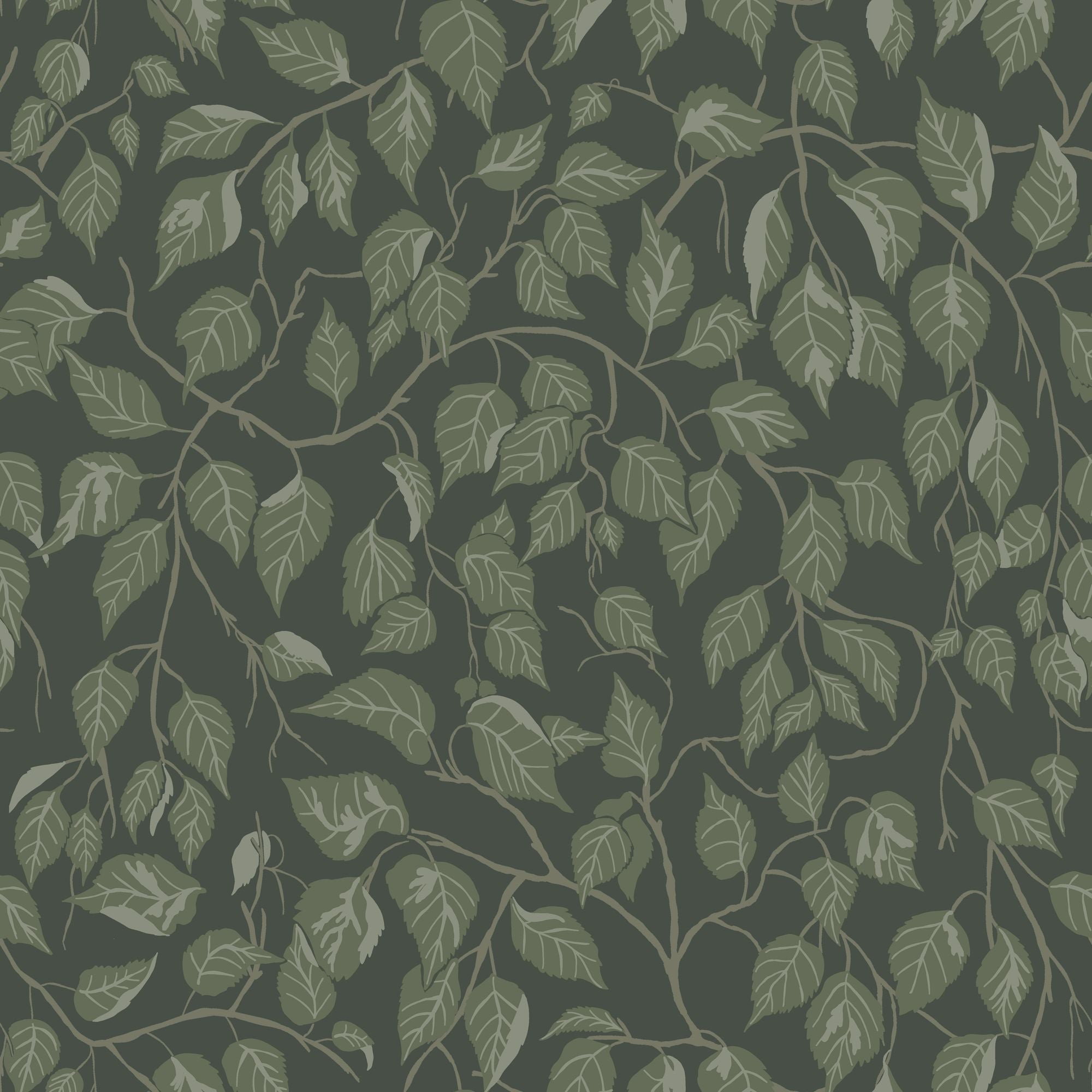 20108 Hängbjörk Green Ester Wallpaper by Galerie