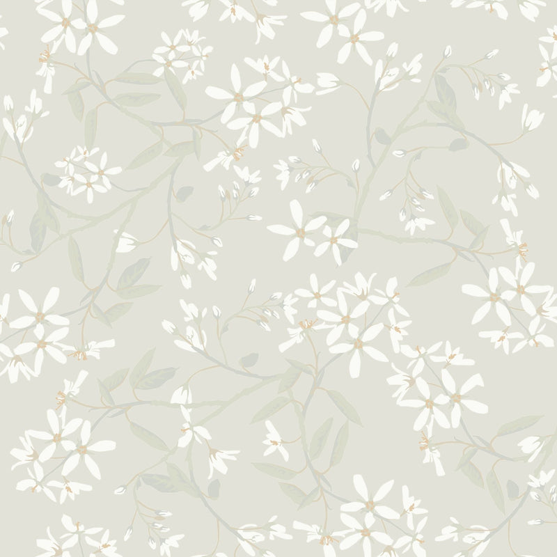 20110 Paradis Silver Grey and White Ester Wallpaper by Galerie