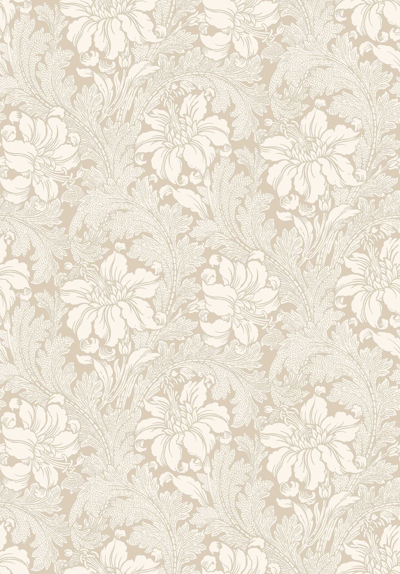 Acanthus Light Beige Icons Wallpaper by Boråstapeter