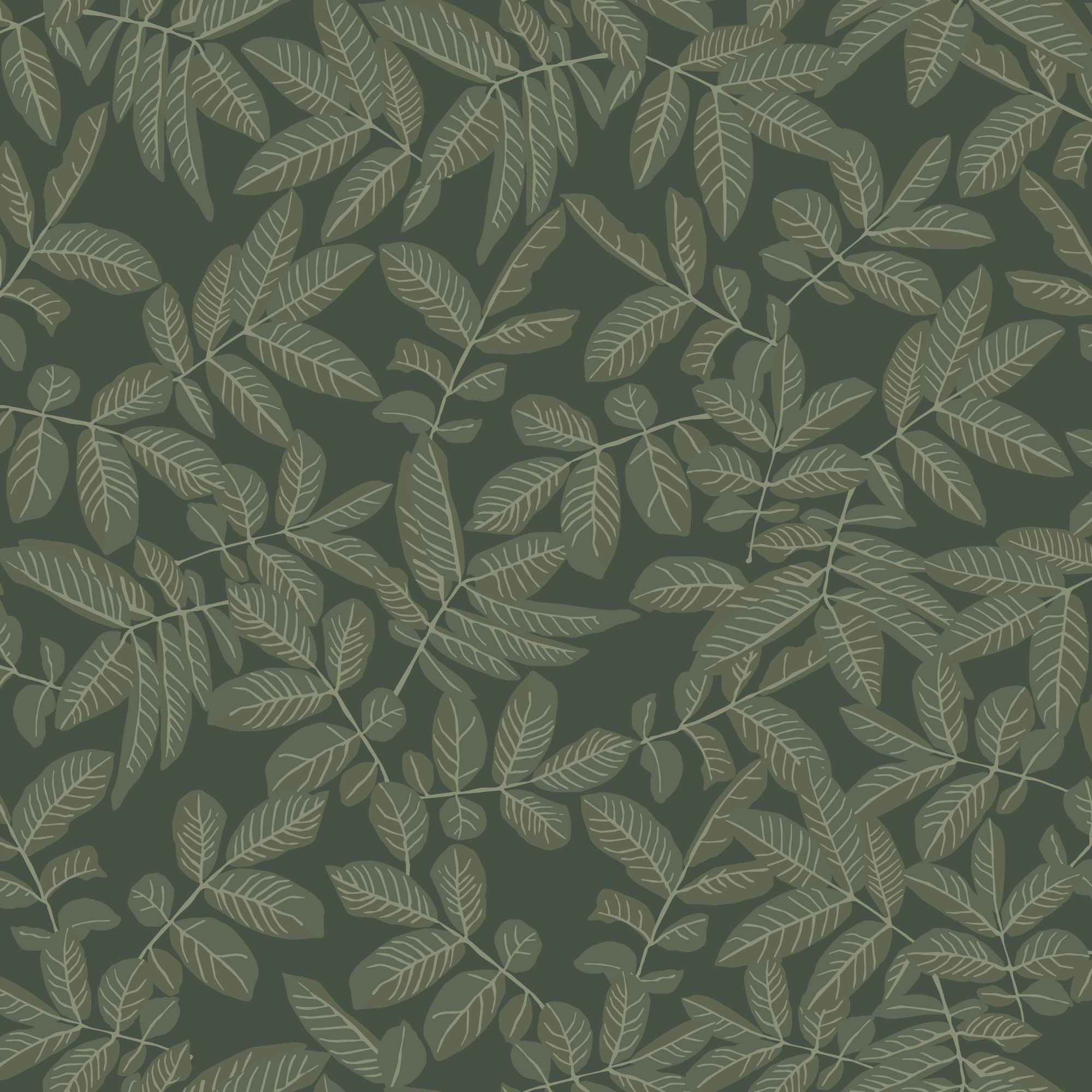 20125 Lövskog Green Ester Wallpaper by Galerie