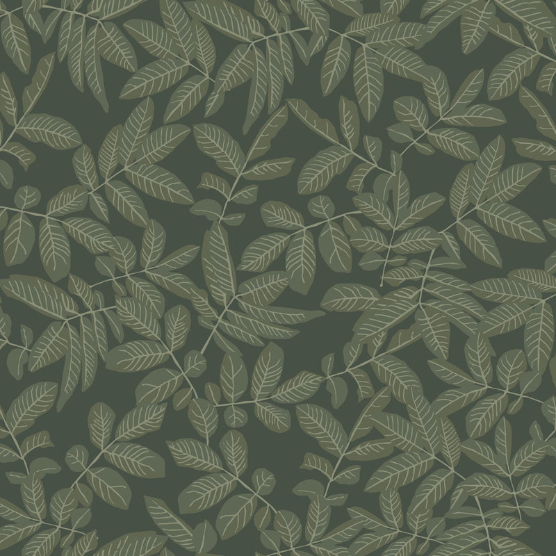 20125 Lövskog Green Ester Wallpaper by Galerie