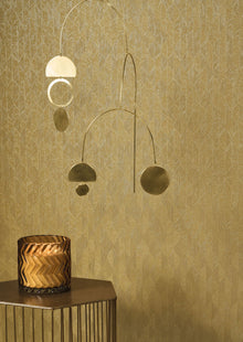 201272303 Tarrazu Gold Vegetals Wallpaper by Casadeco