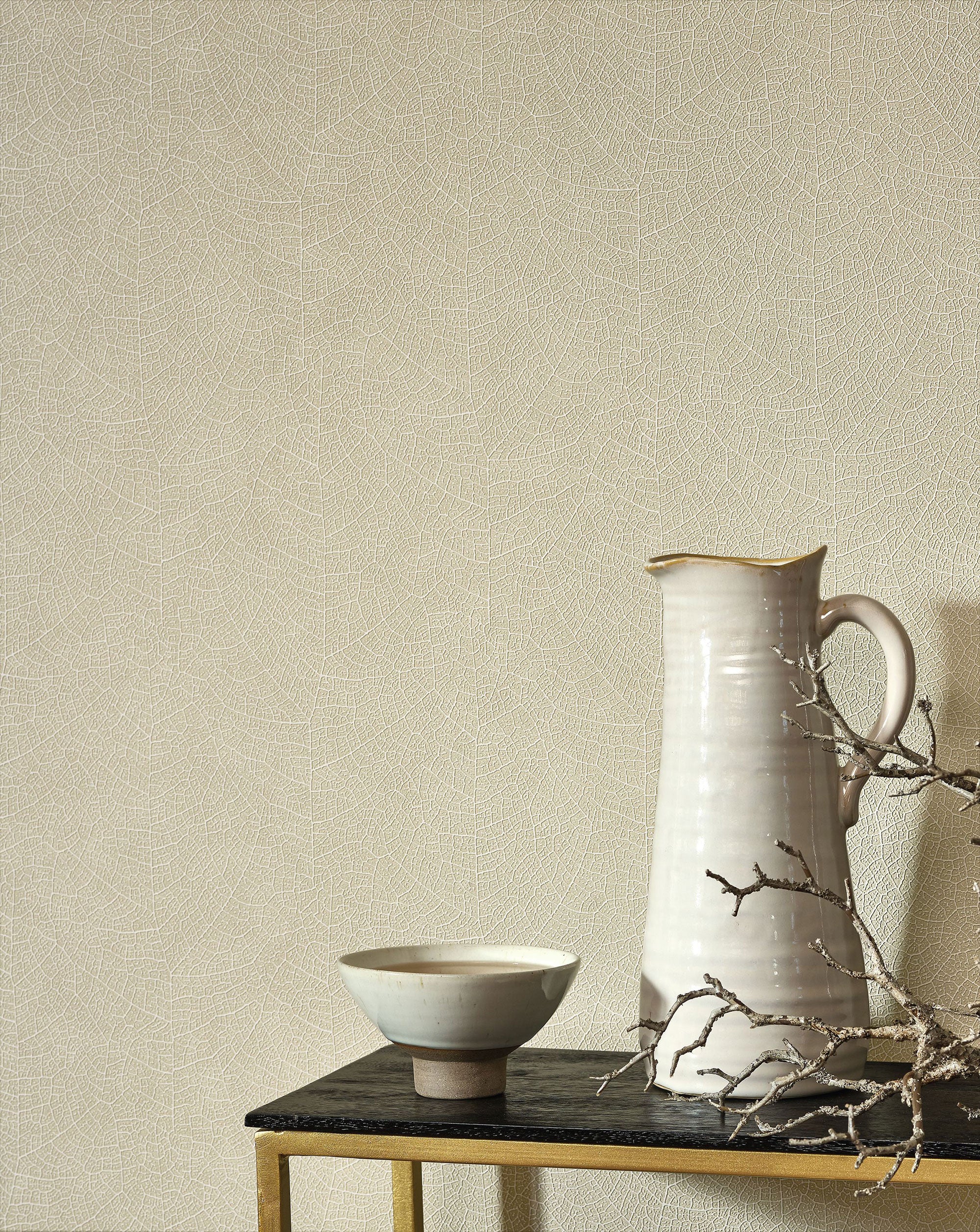 201281303 Nola Grege Vegetals Wallpaper by Casadeco