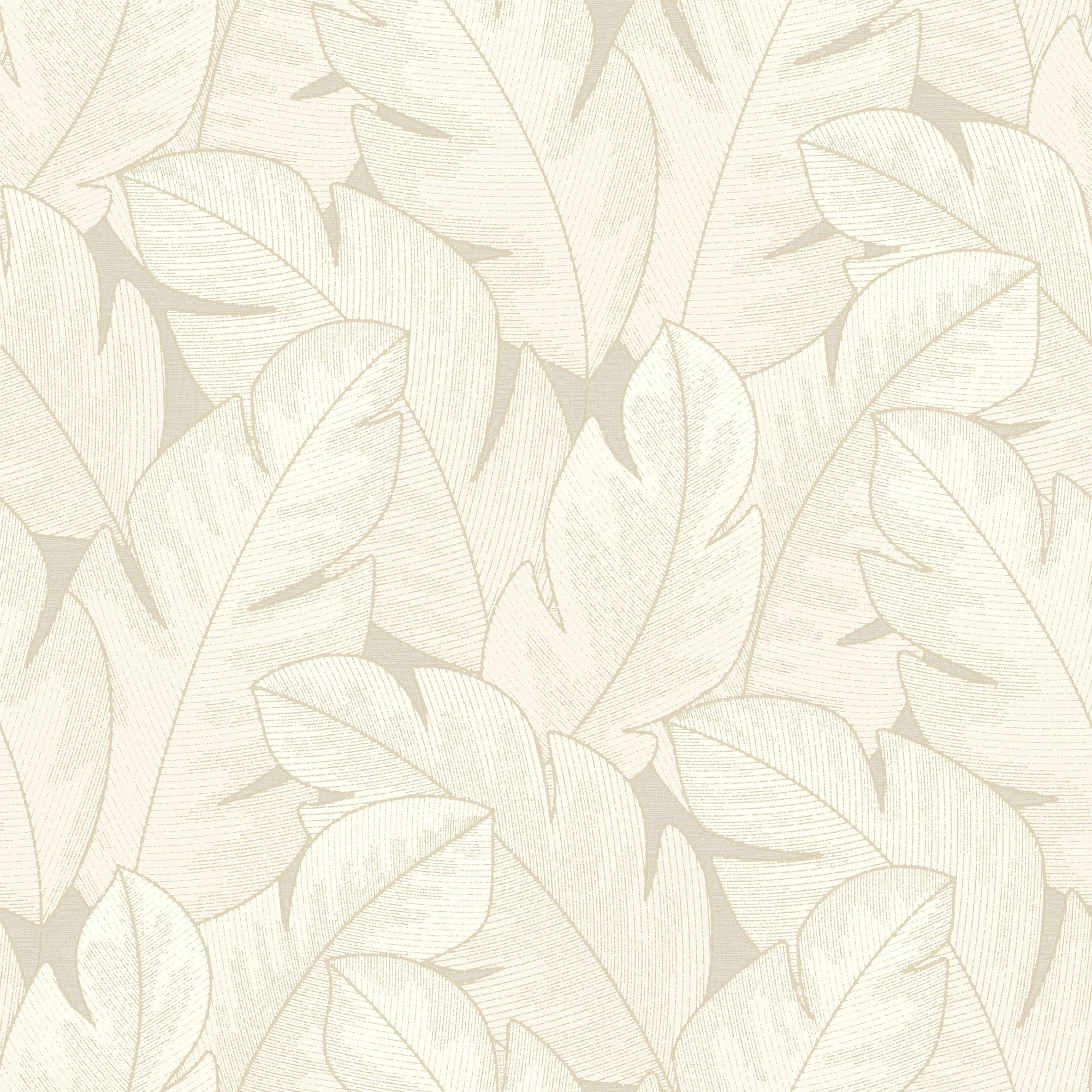 201291111 Yuto Beige Creme Vegetals Wallpaper by Casadeco