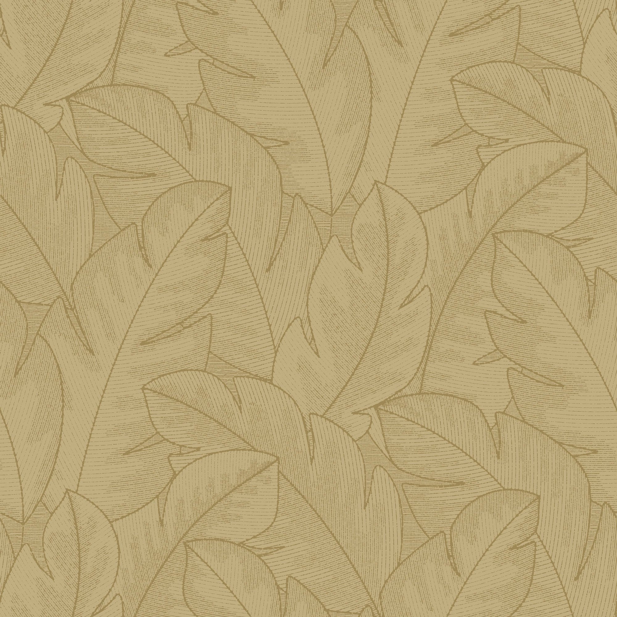201292323 Yuto Gold Vegetals Wallpaper by Casadeco